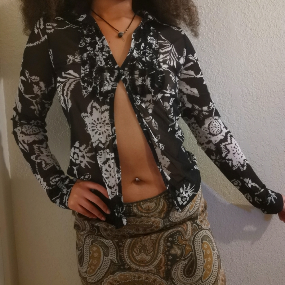 Floral sheer blouse